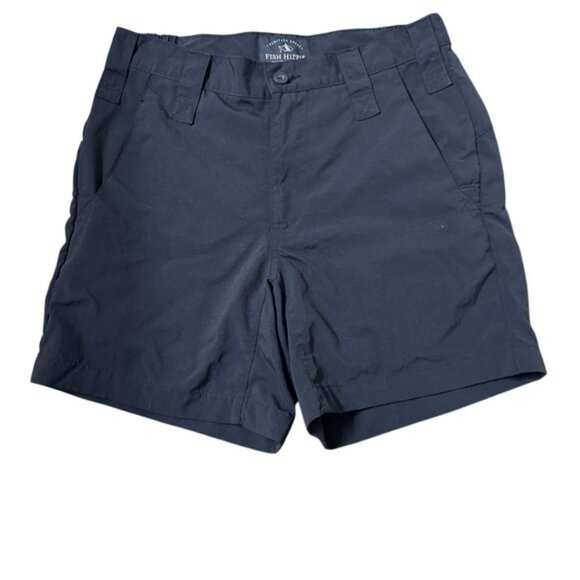 Fish Hippie Shorts Mens 28 Navy Flat Front Active Hybrid Board Fishing Short - Picture 1 of 9